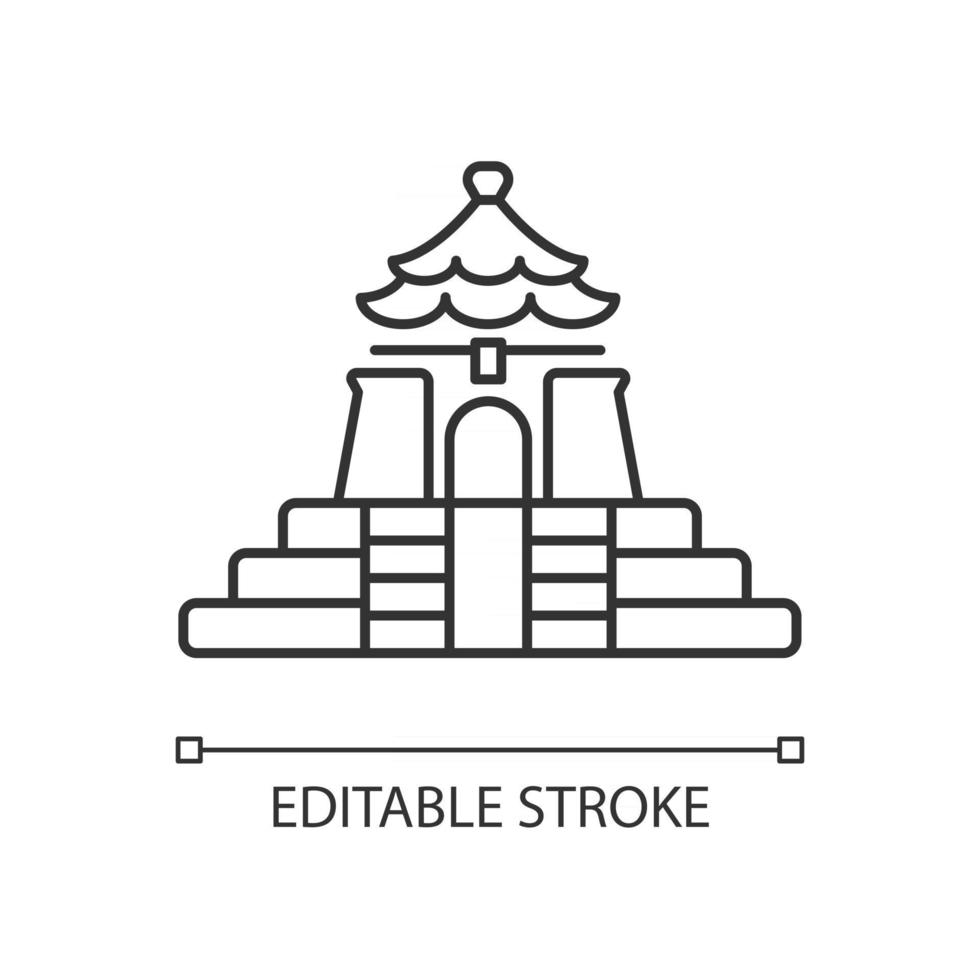 Chiang Kai shek Memorial Hall linear icon vector