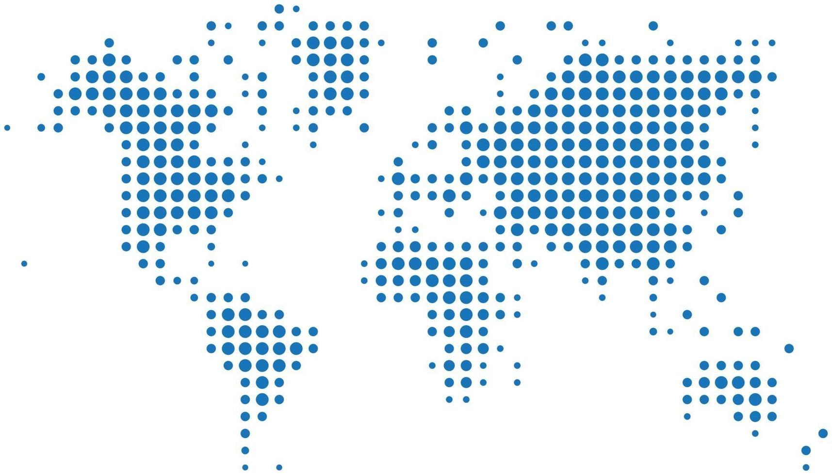 Mapa del mundo cuadrado azul sobre fondo blanco. vector