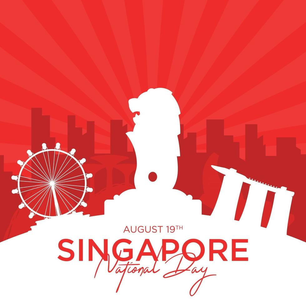 ilustración vectorial 9 de agosto día de la independencia de singapur vector