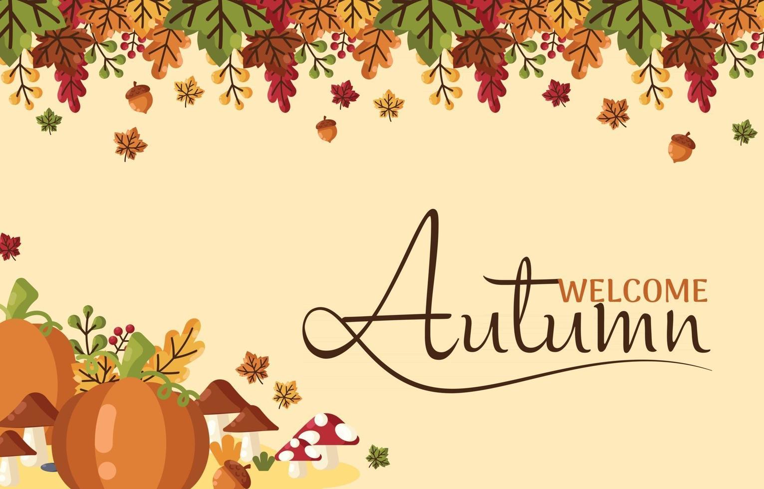 Welcome Autumn Background vector