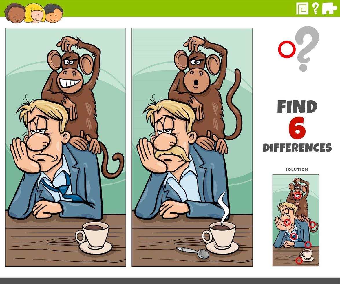 differences game with monkey on your back saying of proverb vector