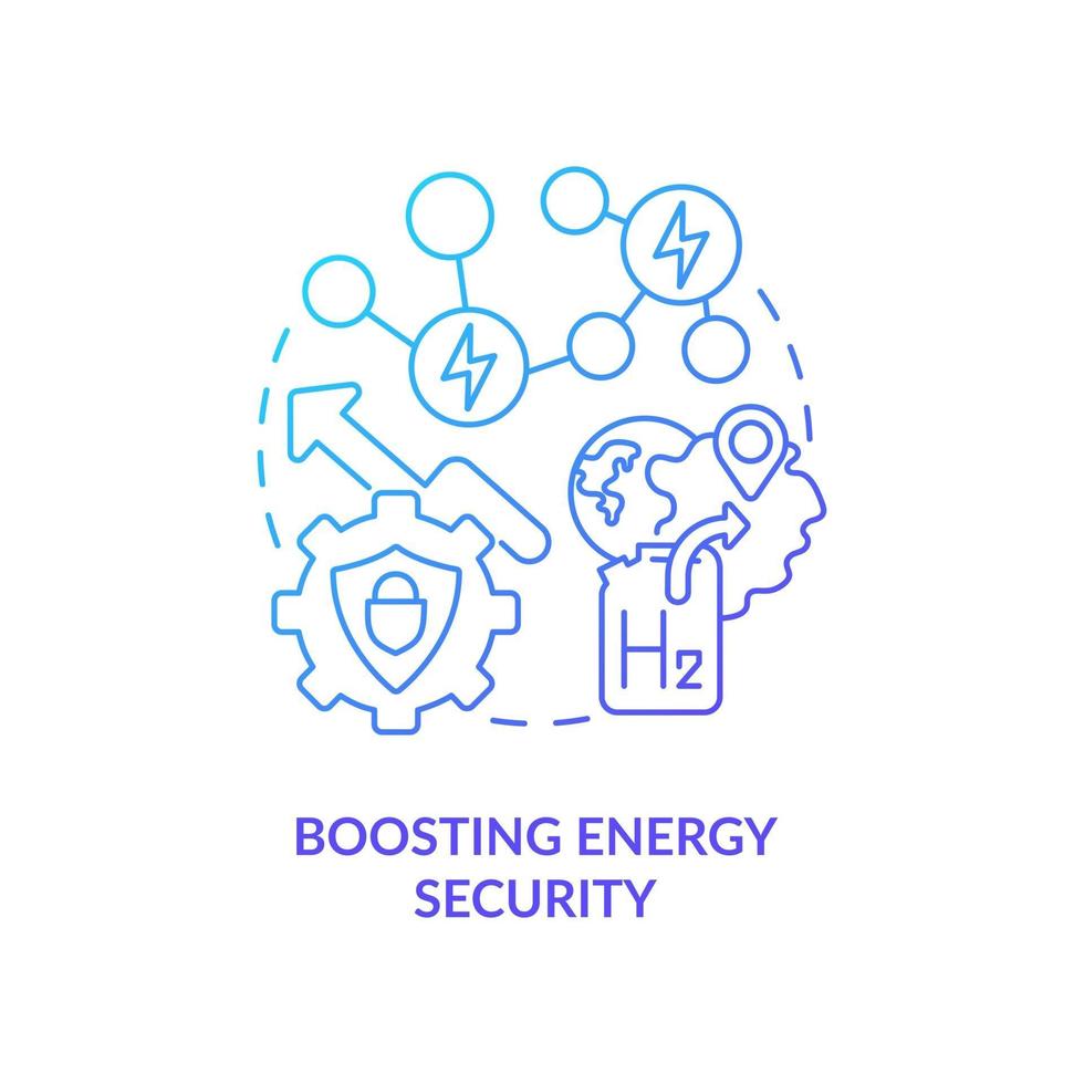 Impulsar el icono del concepto de seguridad energética vector