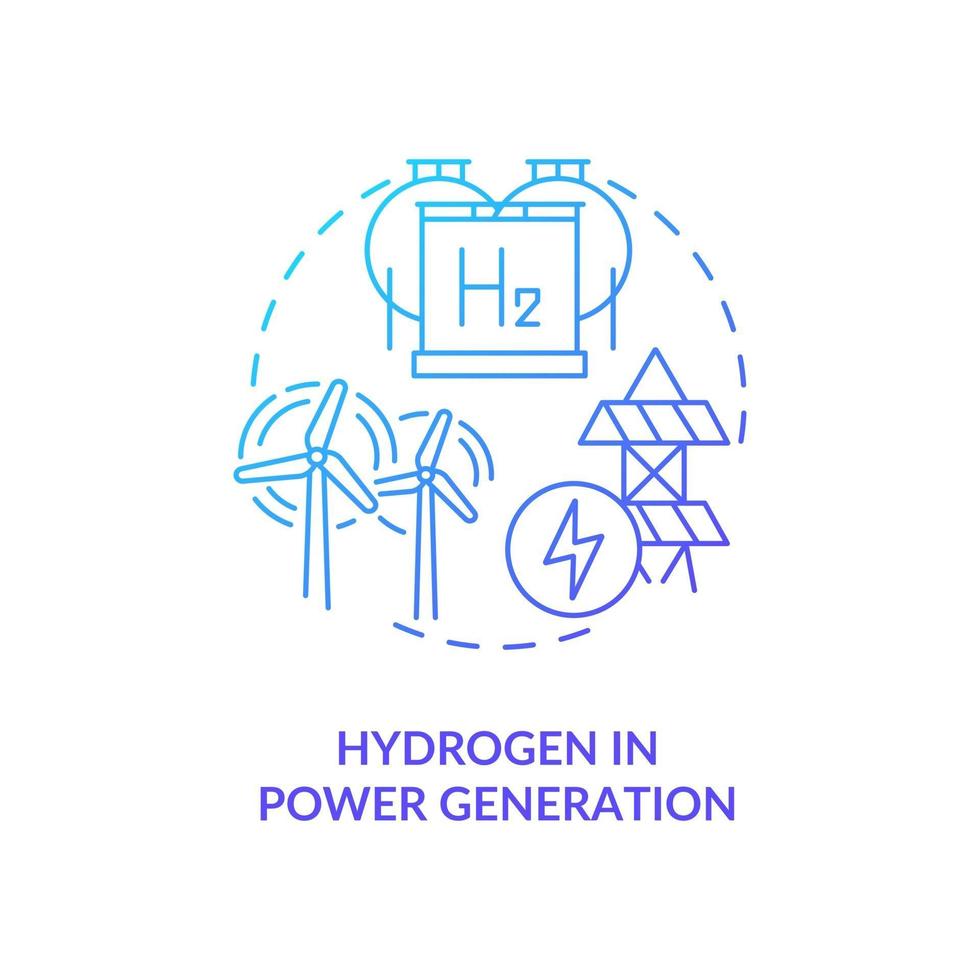 Hidrógeno en el icono del concepto de generación de energía vector
