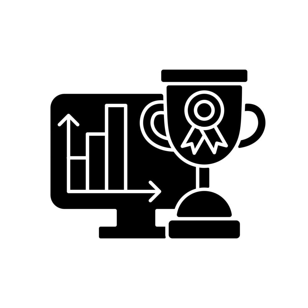 Performance evaluation black glyph icon vector