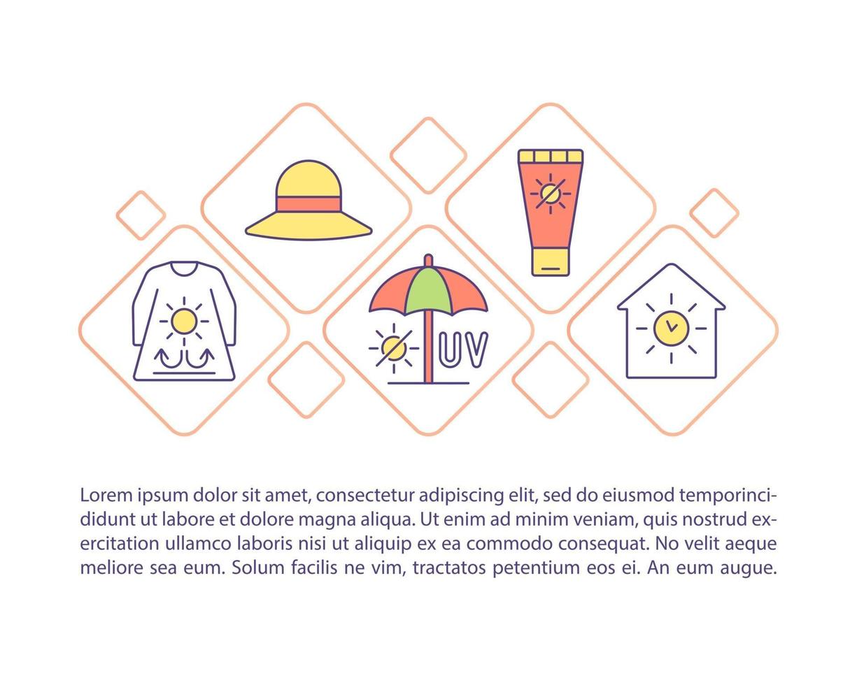 iconos de línea de concepto de seguridad solar con texto vector