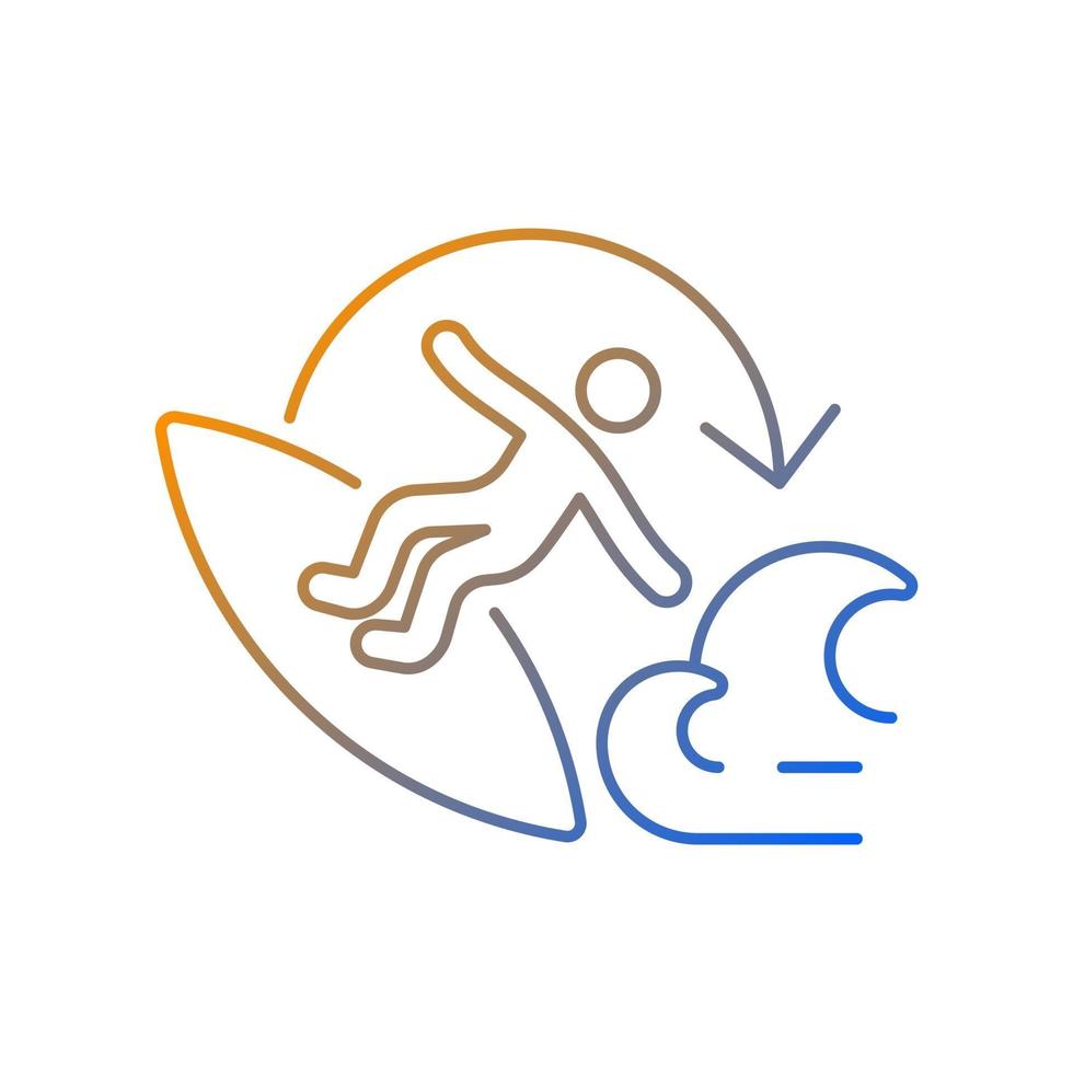 Carve surfing maneuver gradient linear vector icon