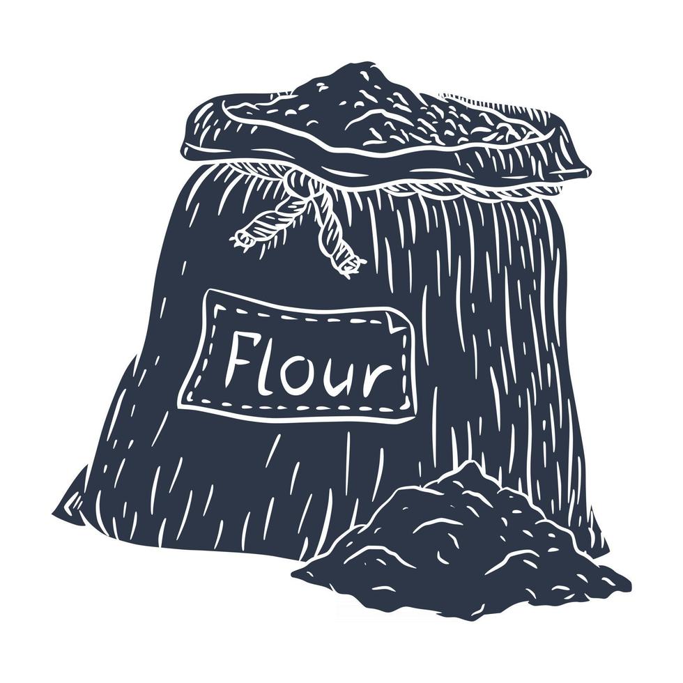 Silhouette of Flour Canvas Sack vector