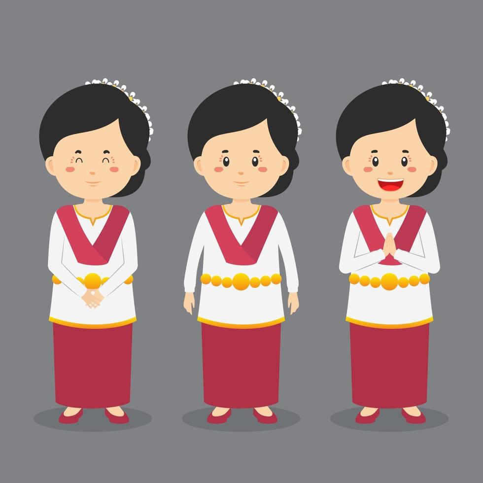 North Maluku Character with Various Expression vector