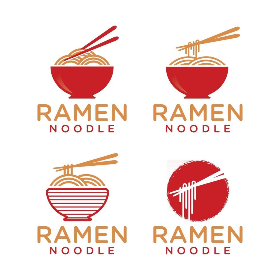 ramen noodle logo vector template