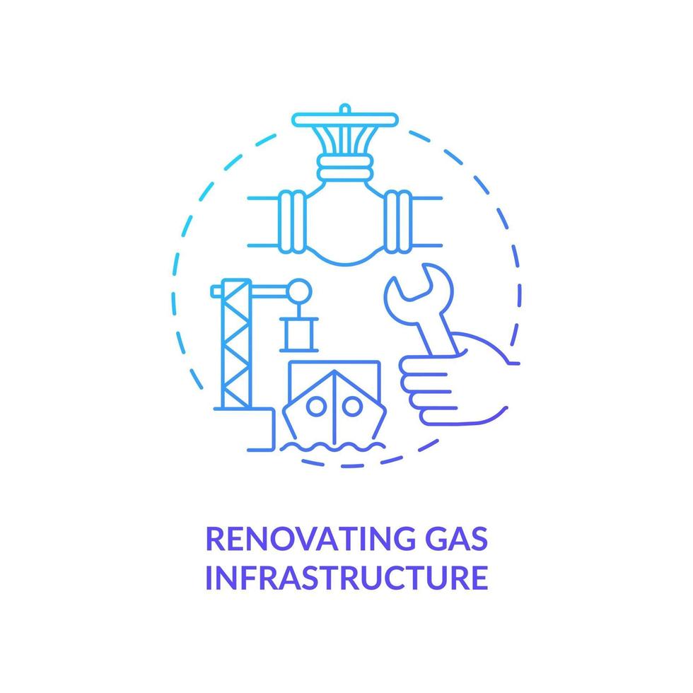 renovar el icono del concepto de infraestructura de gas vector