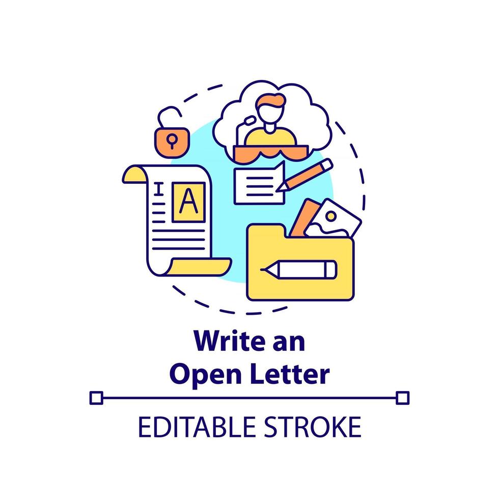 Write open letter concept icon vector