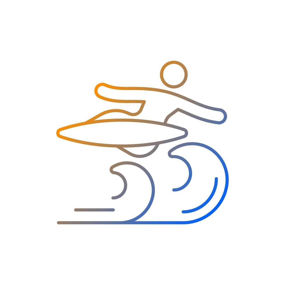 Air surfing technique gradient linear vector icon