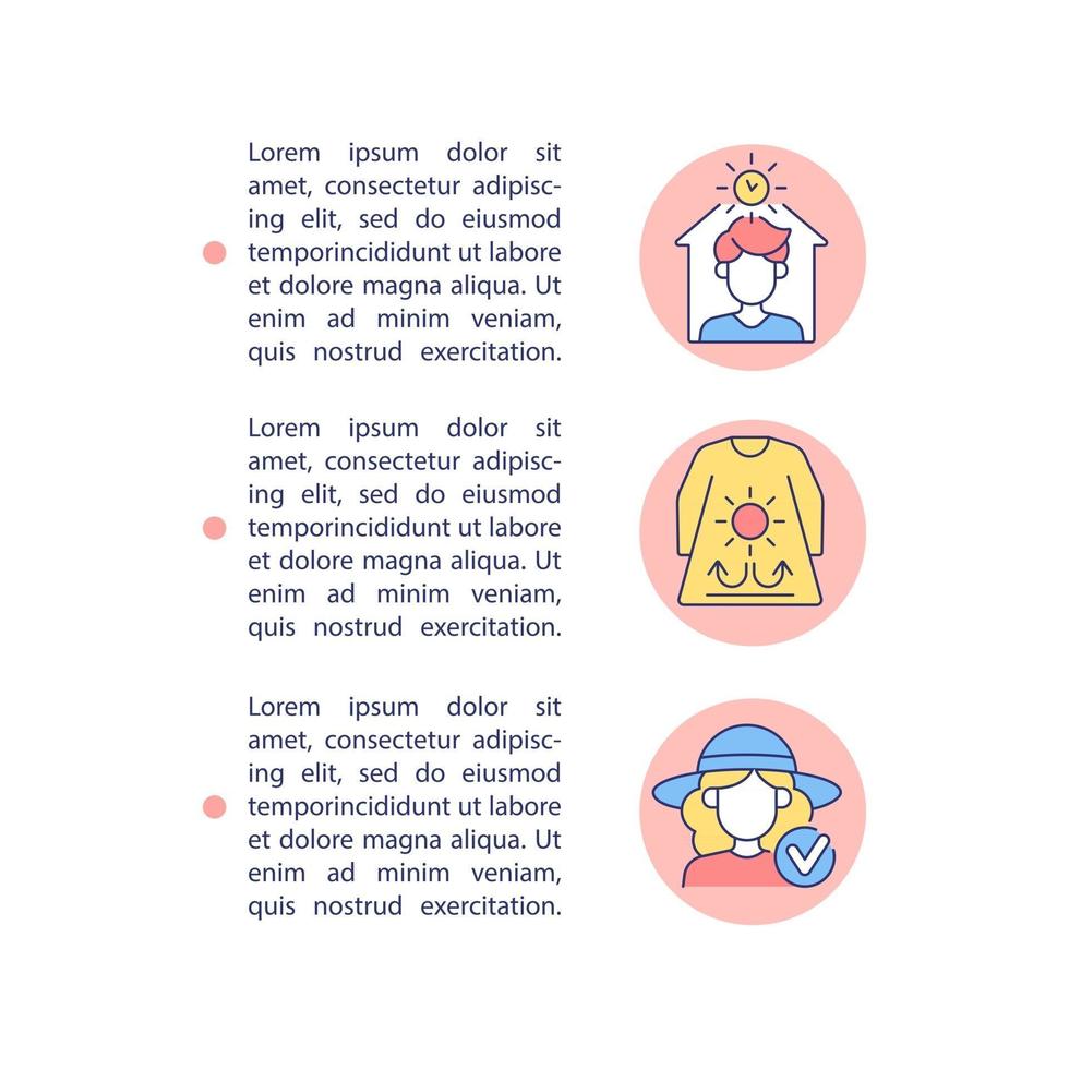 Heatstroke prevention concept line icons with text vector