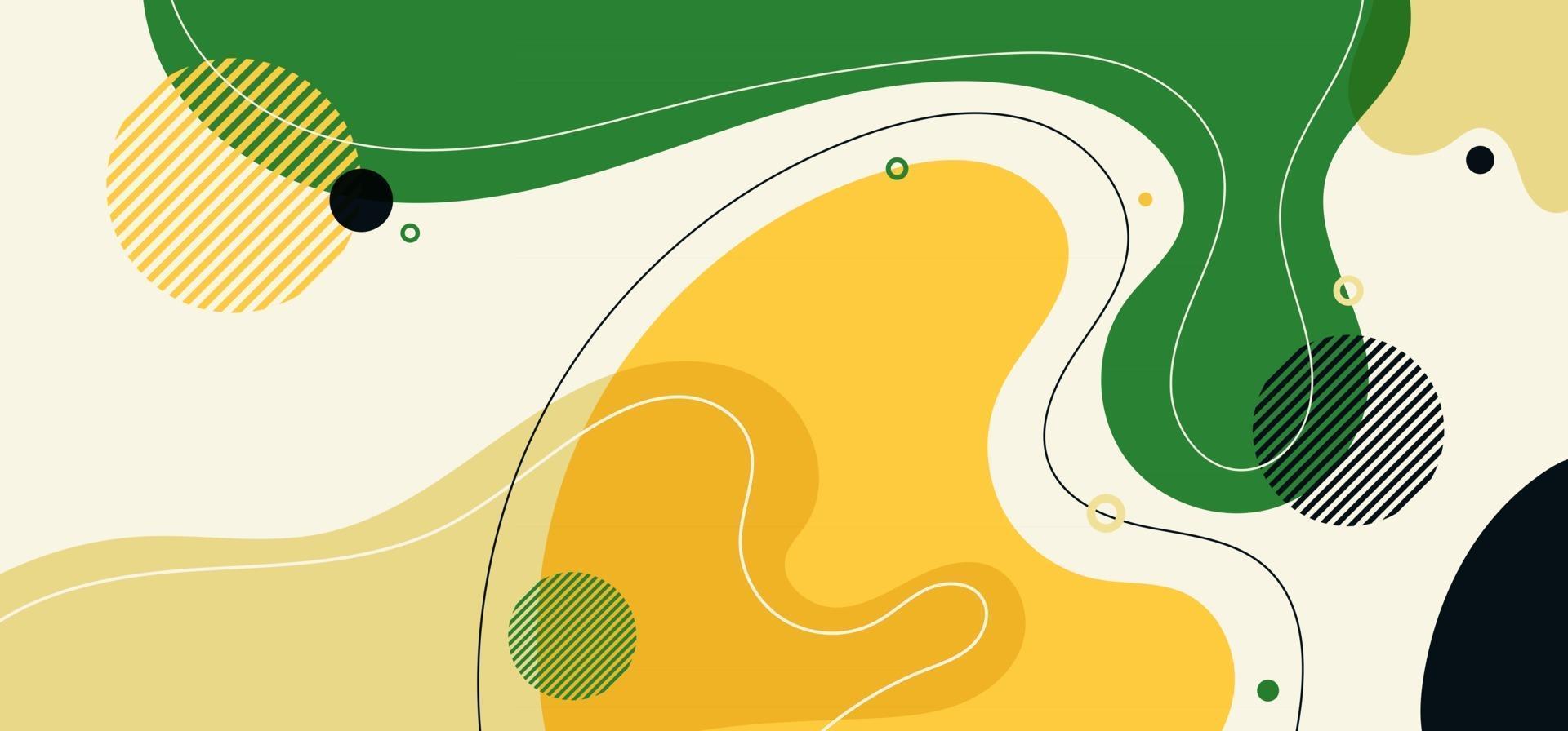 Forma orgánica abstracta amorfa y líneas geométricas de fondo blanco. vector