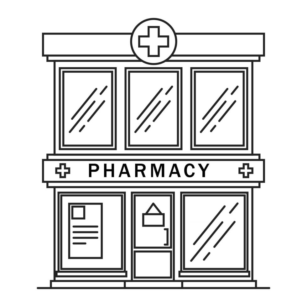 drugstore clipart black and white