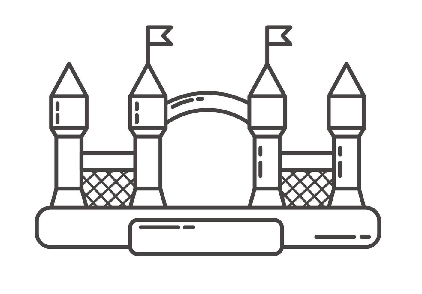 Bouncy castle outline icon. Jumping house on kids playground vector