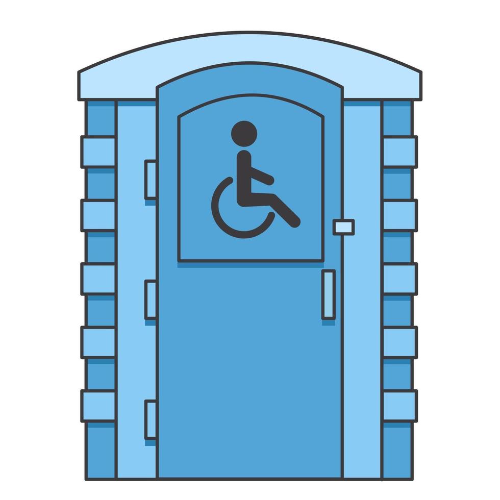 Toilet for disabled people. Mobile portable bio toilet icon. vector