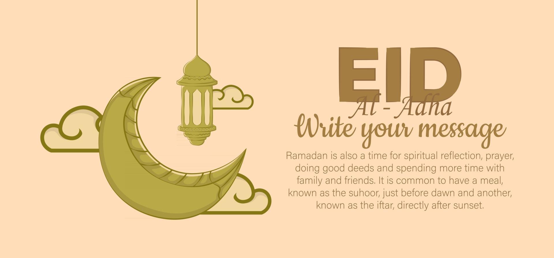 Eid Al Adha Celebration of Muslim holiday. vector
