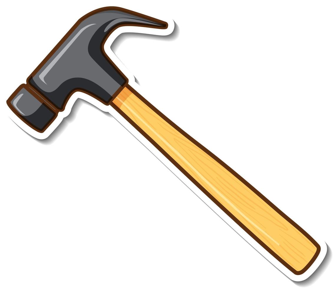 Sticker design with claw hammer isolated vector