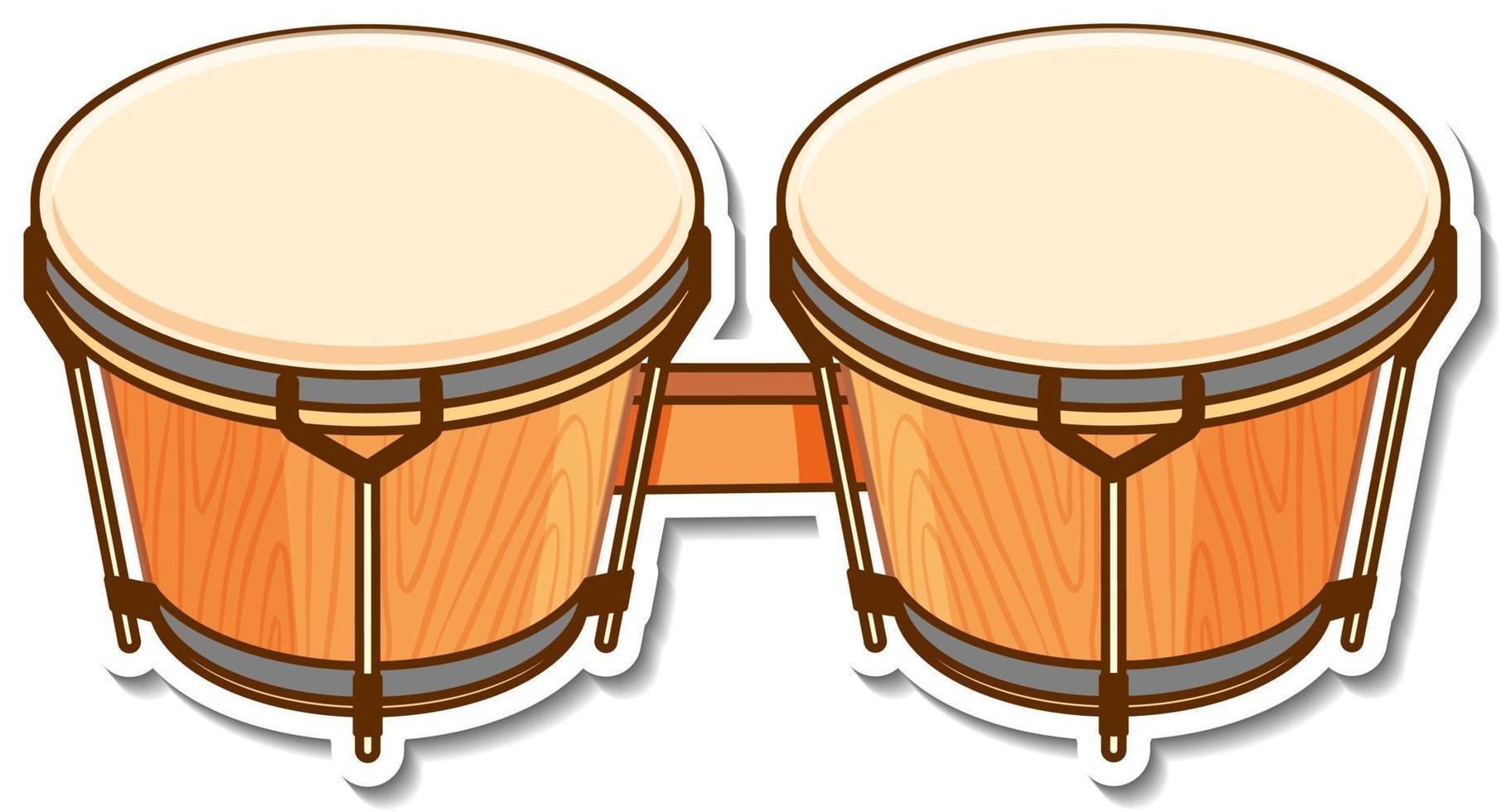 Sticker bongos drum musical instrument vector