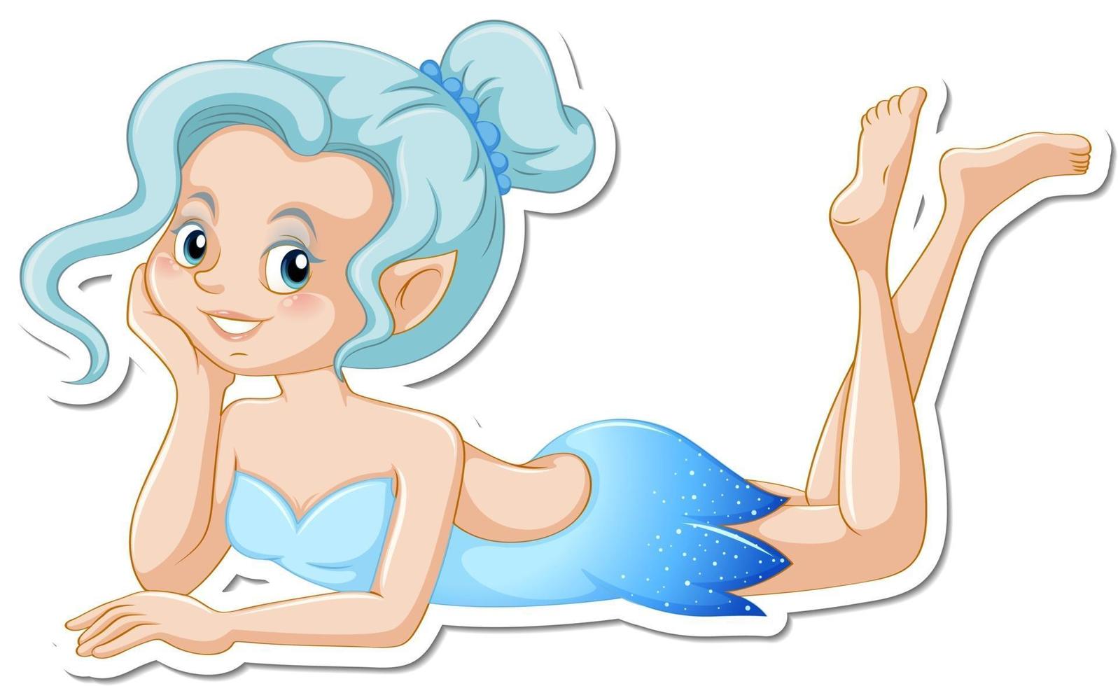 Beautiful fairy cartoon character sticker vector