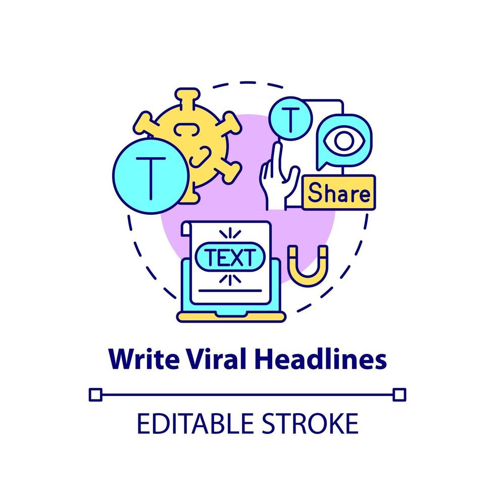 Write viral headlines concept icon vector