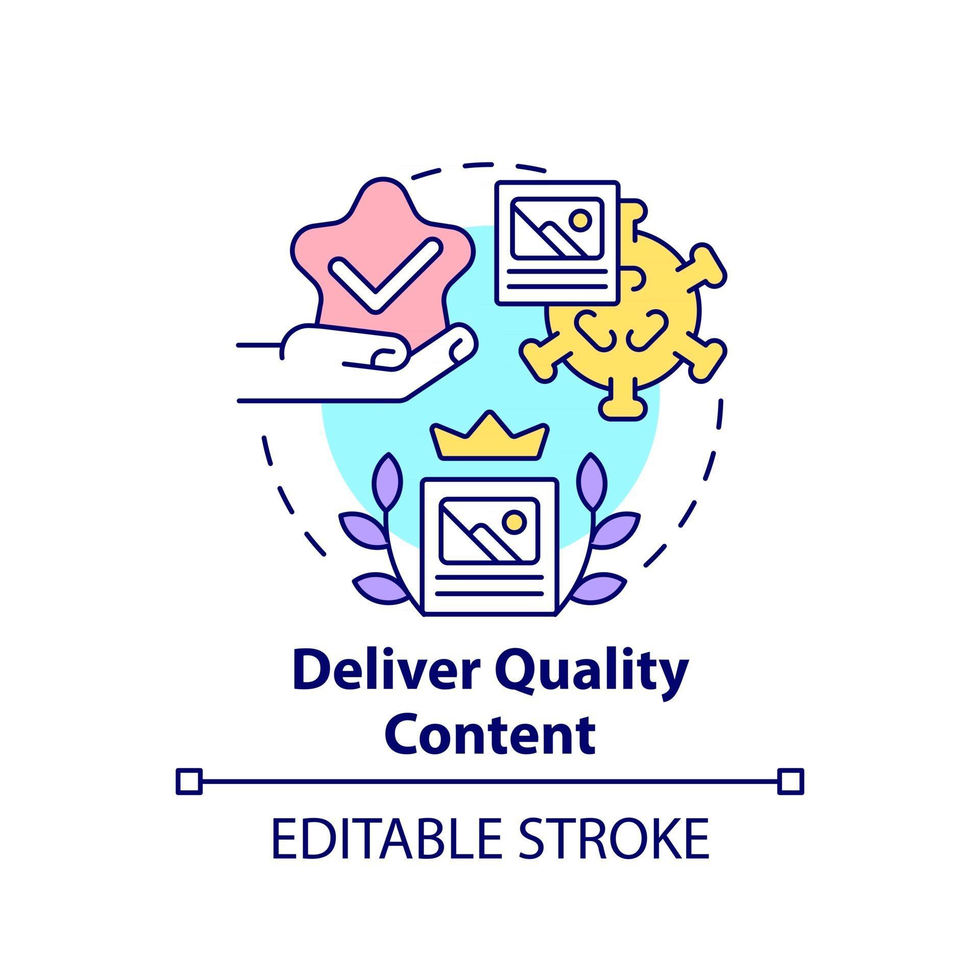 Deliver quality content concept icon 2970140 Vector Art at Vecteezy