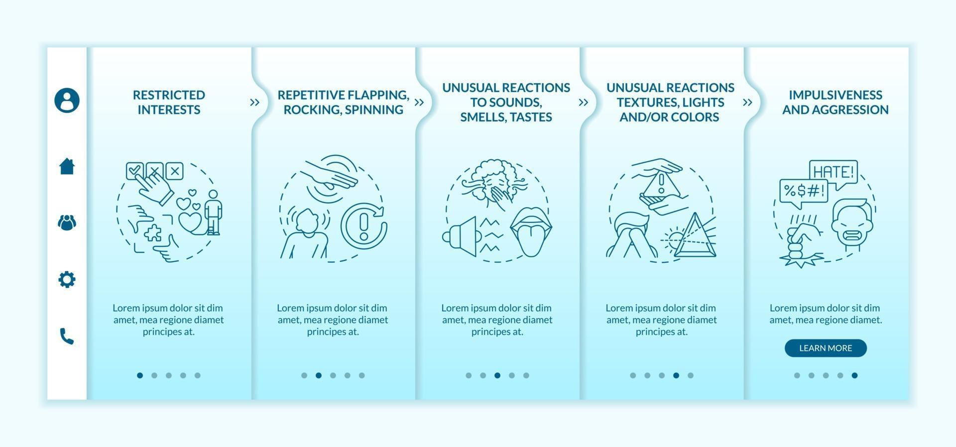 ASD diagnosis onboarding vector template