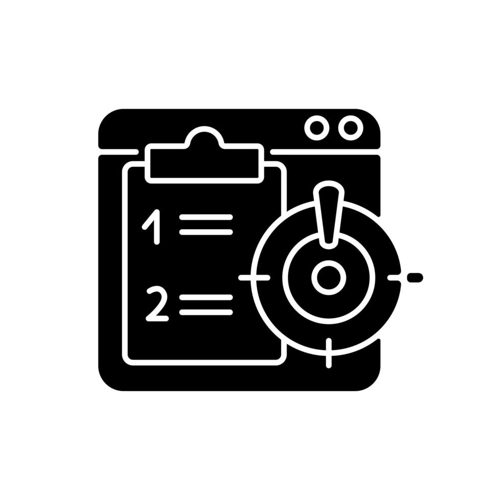 Priority task black glyph icon vector