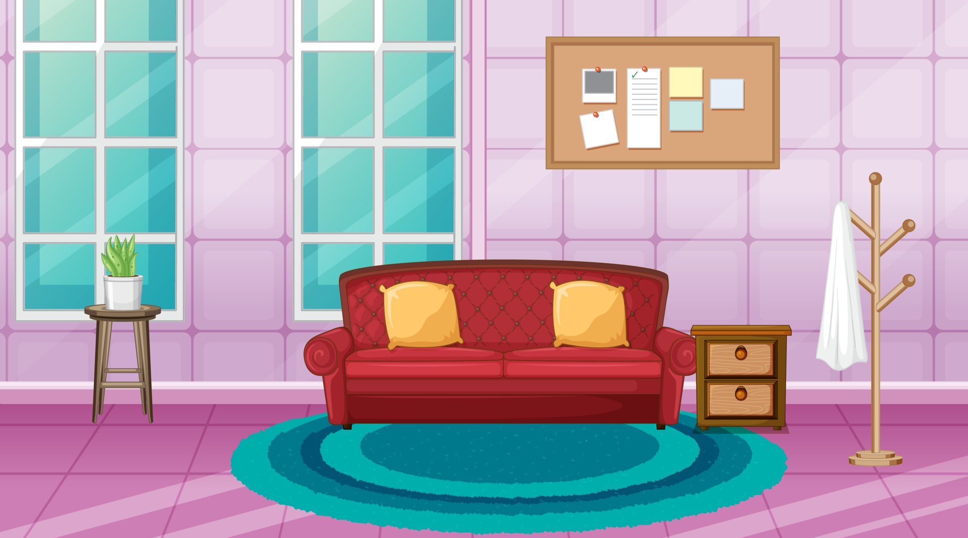 Cartoon Living Room Background Vector Art, Icons, and Graphics for Free  Download