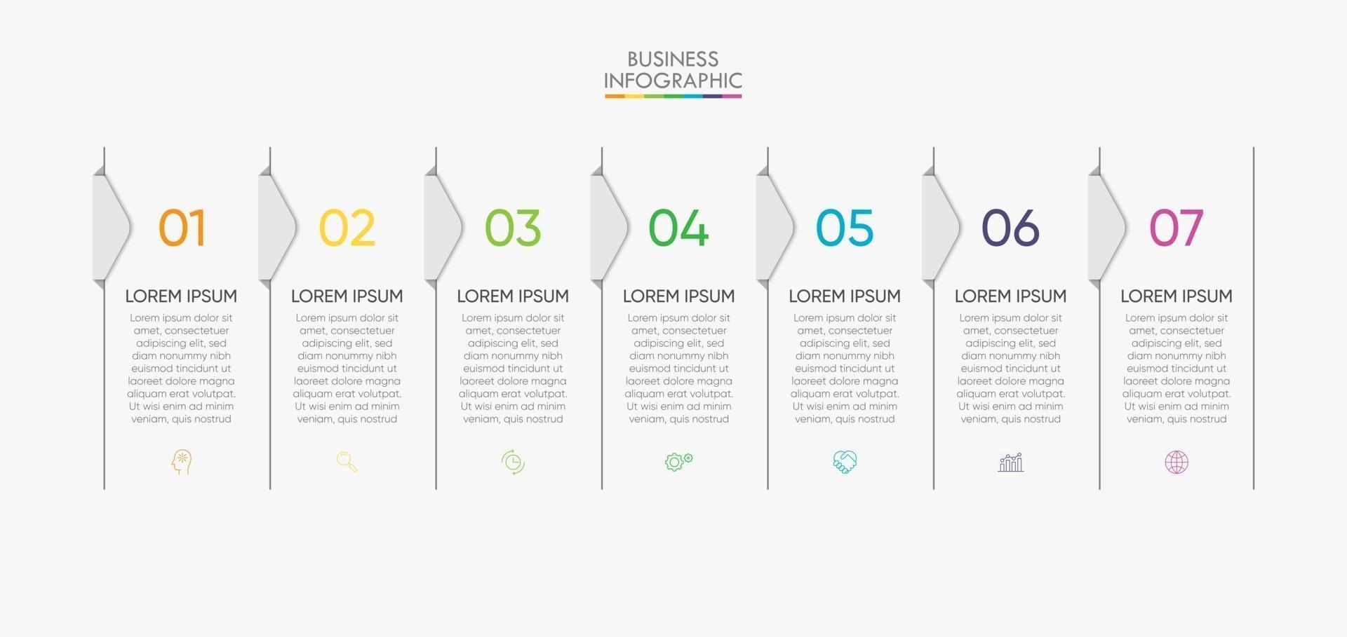 Business data visualization infographic template vector