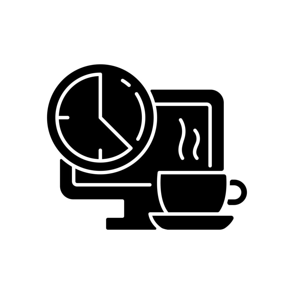 Breaks in work graphic black glyph icon vector