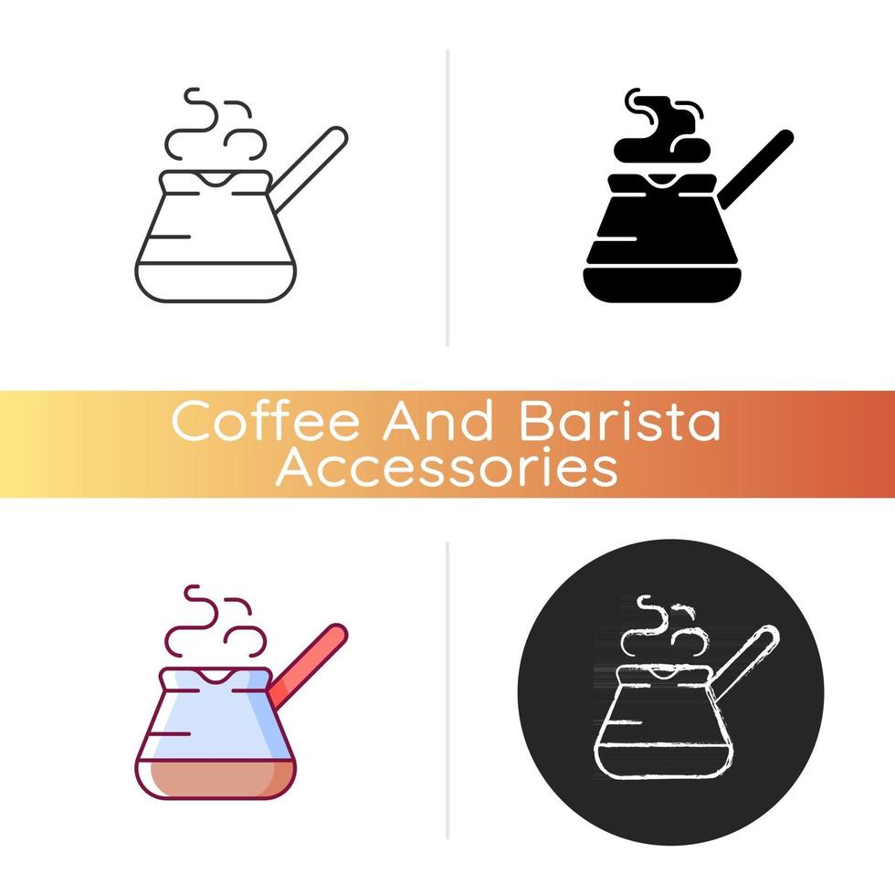 icono de cafetera turca vector