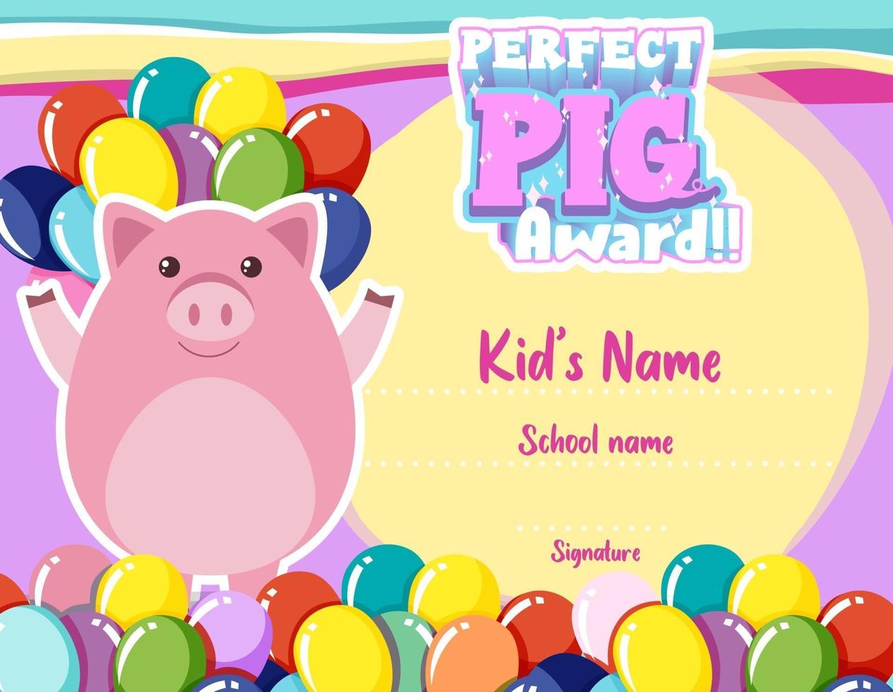 Diploma or certificate template for school kids vector