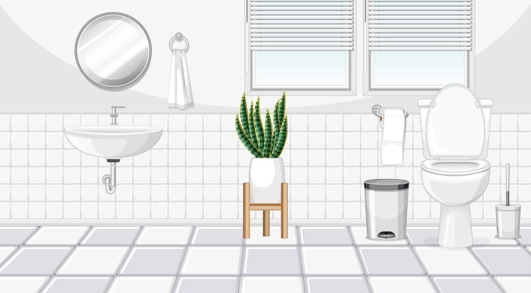 diseño de interiores de baño con muebles vector