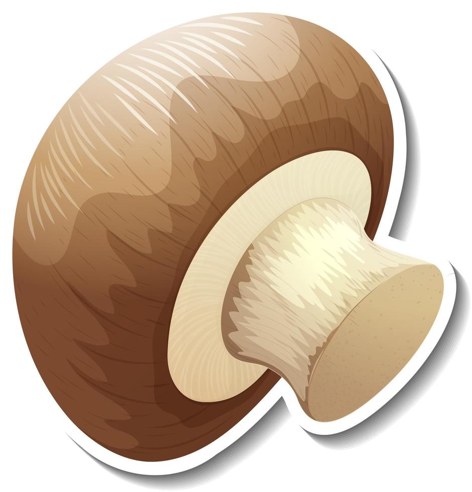 Champignon mushroom sticker on white background vector