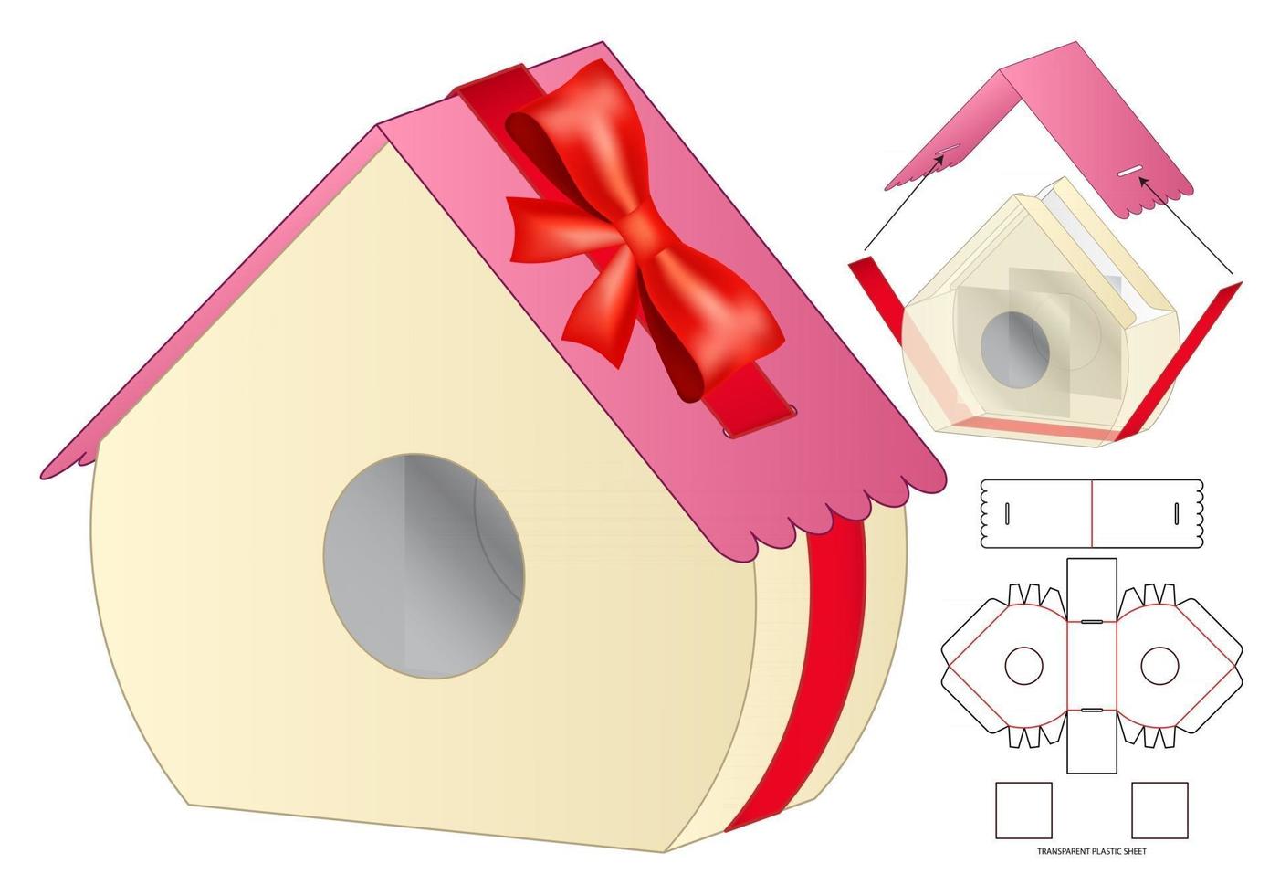 Box packaging die cut template design 3d mockup vector