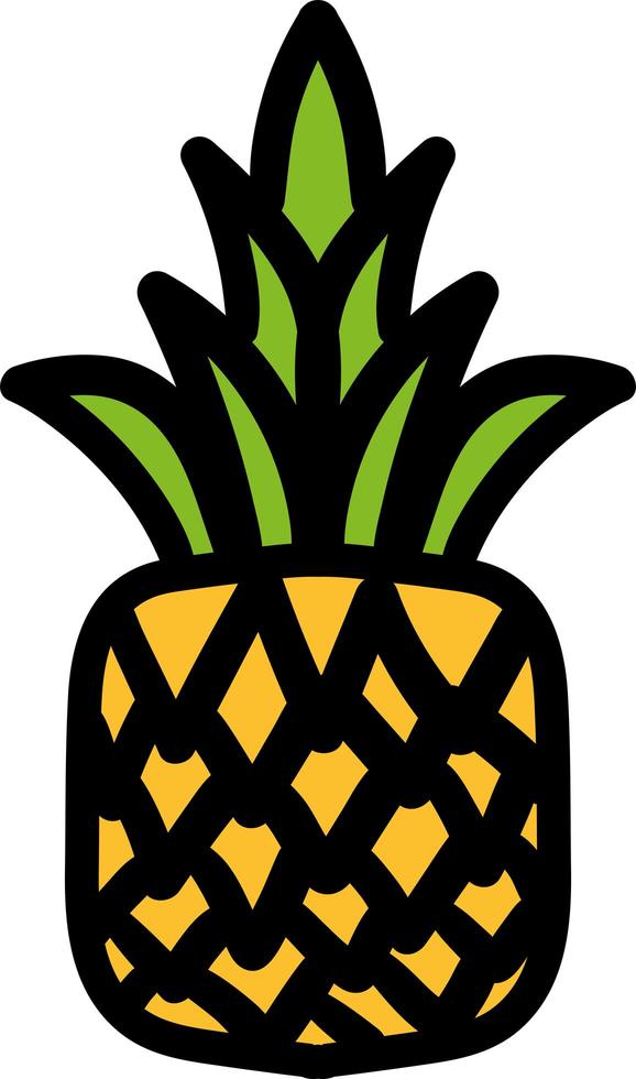 Ripe pineapple hand drawn vector illustration