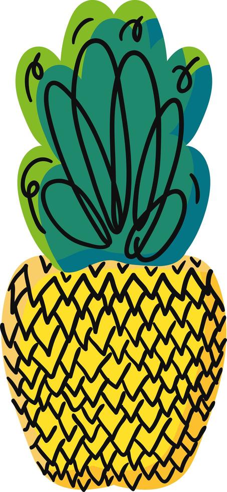Natural pineapple hand drawn vector illustration