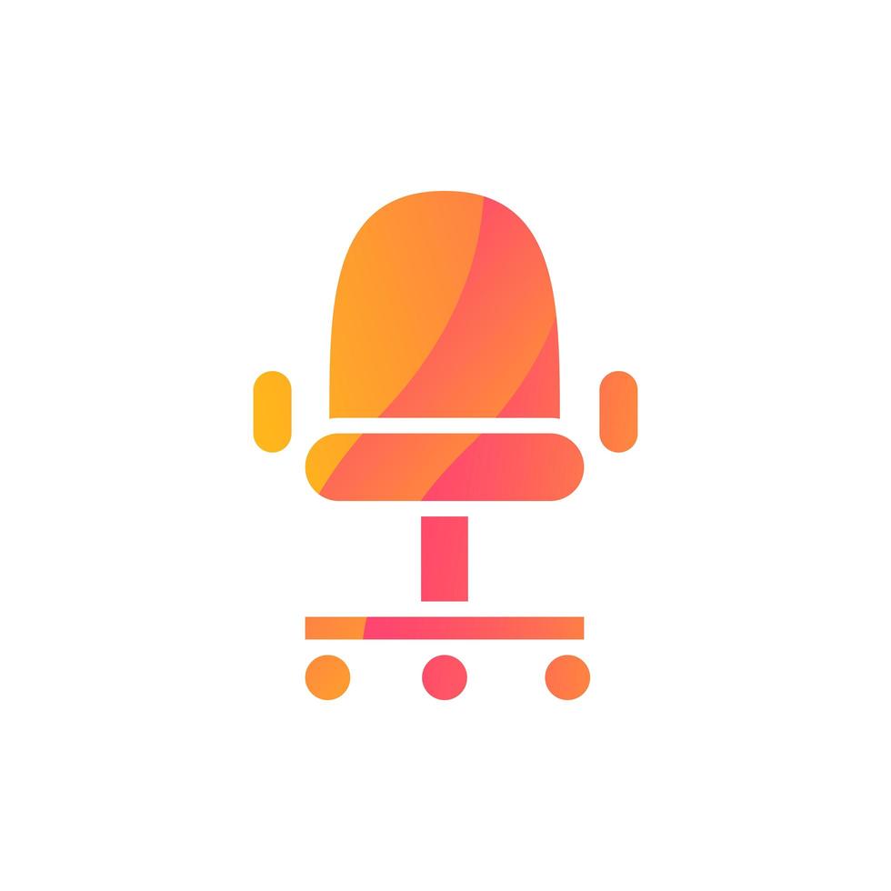 Chair comfortable office furniture icon vector