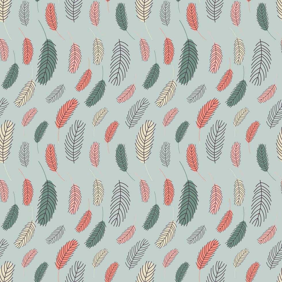 boho feathers seamless pattern vector