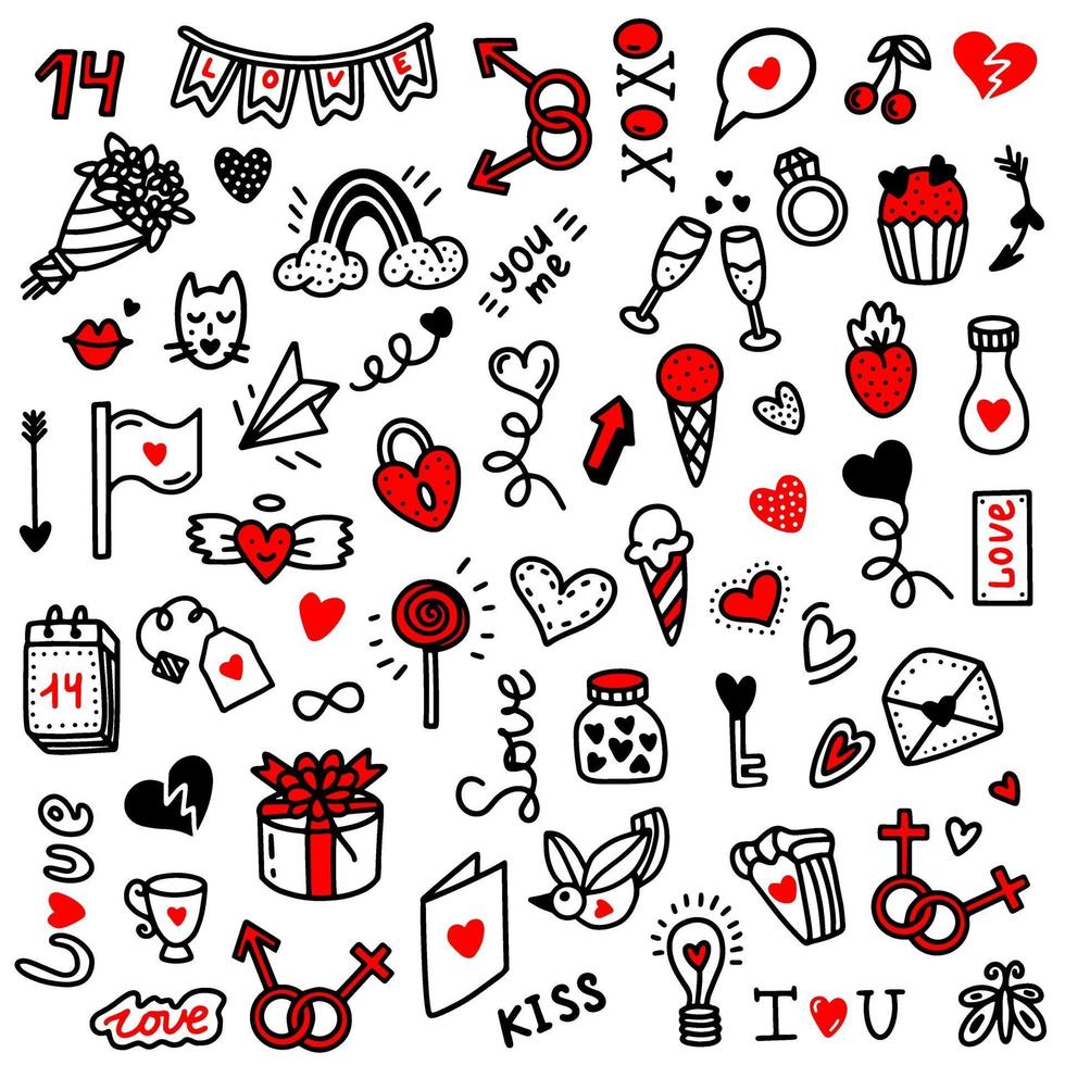 Valentines Day love set.Design for Valentines Day vector