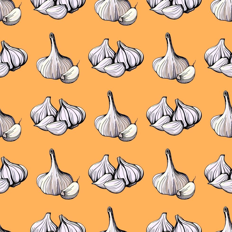 Garlic pattern. vector illustration