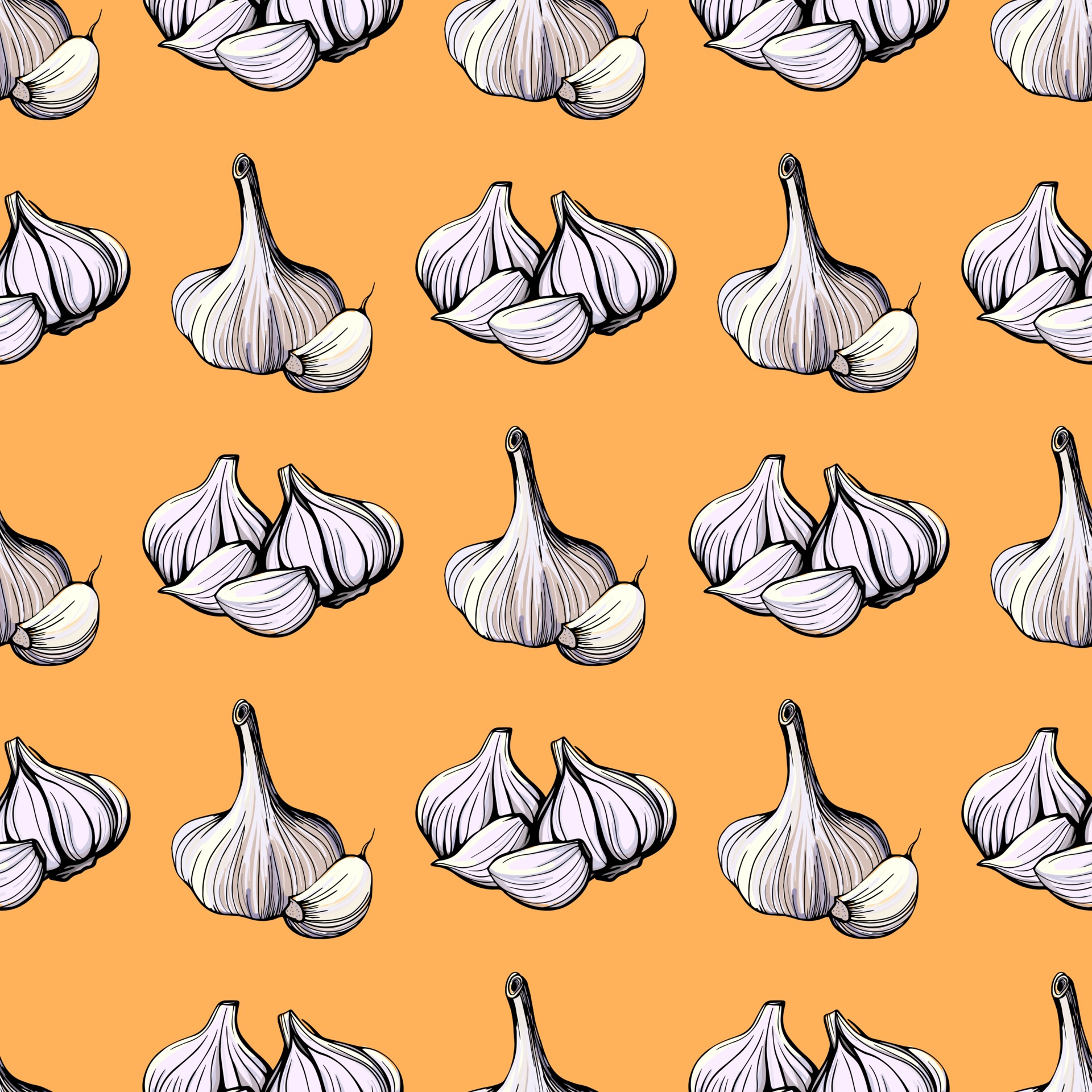 Garlic pattern. vector illustration 2970703 Vector Art at Vecteezy