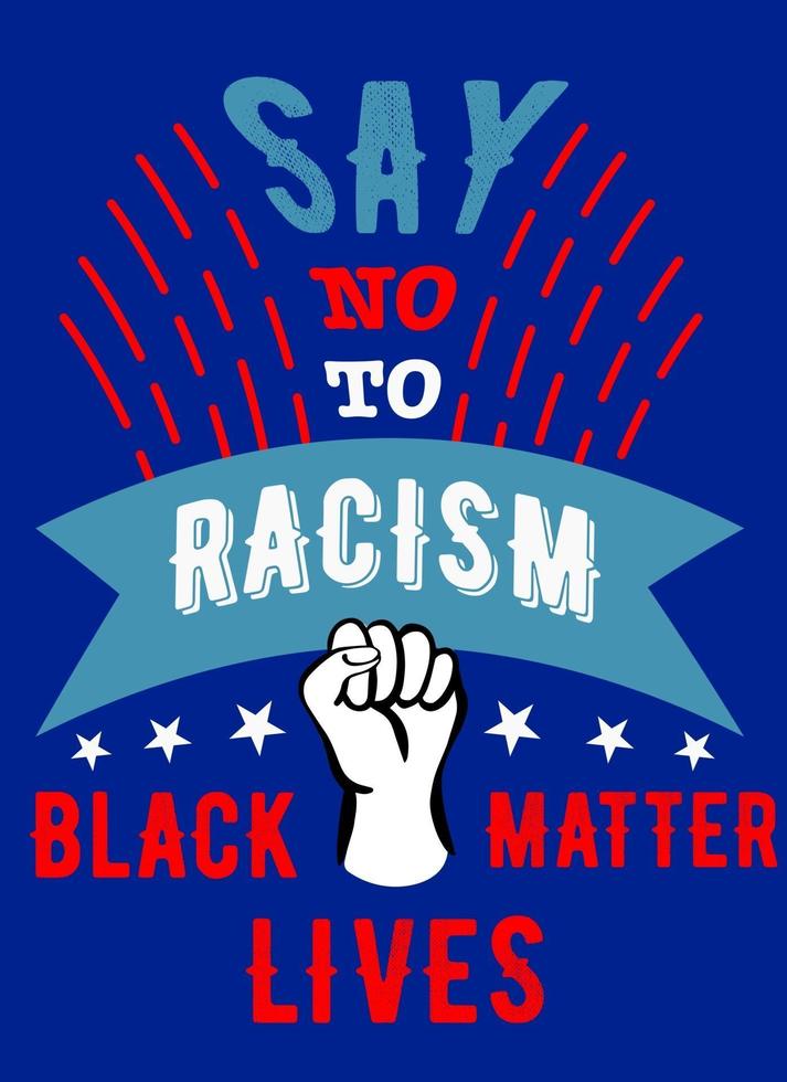 Say no to racism. poster against racism vector