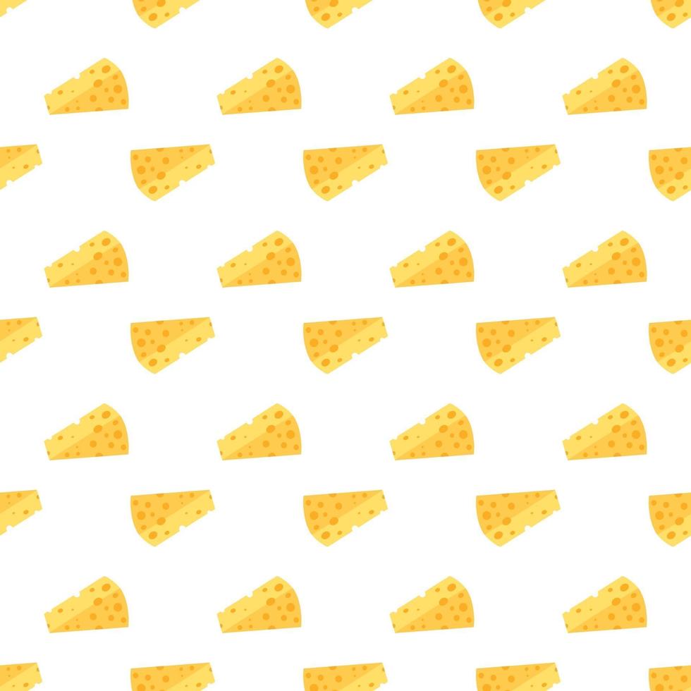 Cheese seamless pattern. Pieces of yellow cheese vector