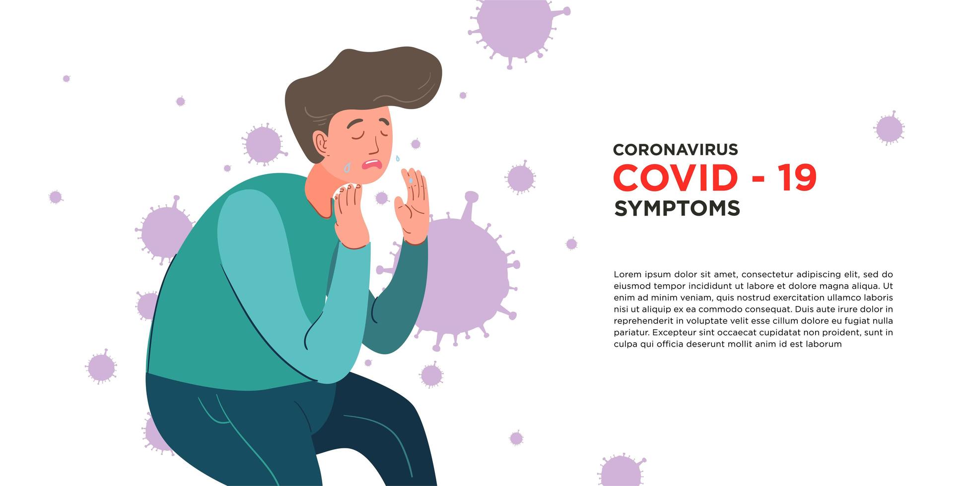 A man got symptom corona virus, covid -19 vector