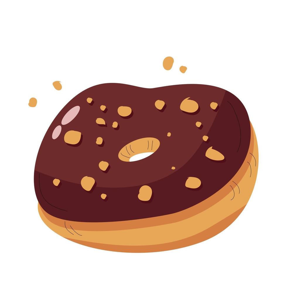 Realistic round donut on white background - Vector