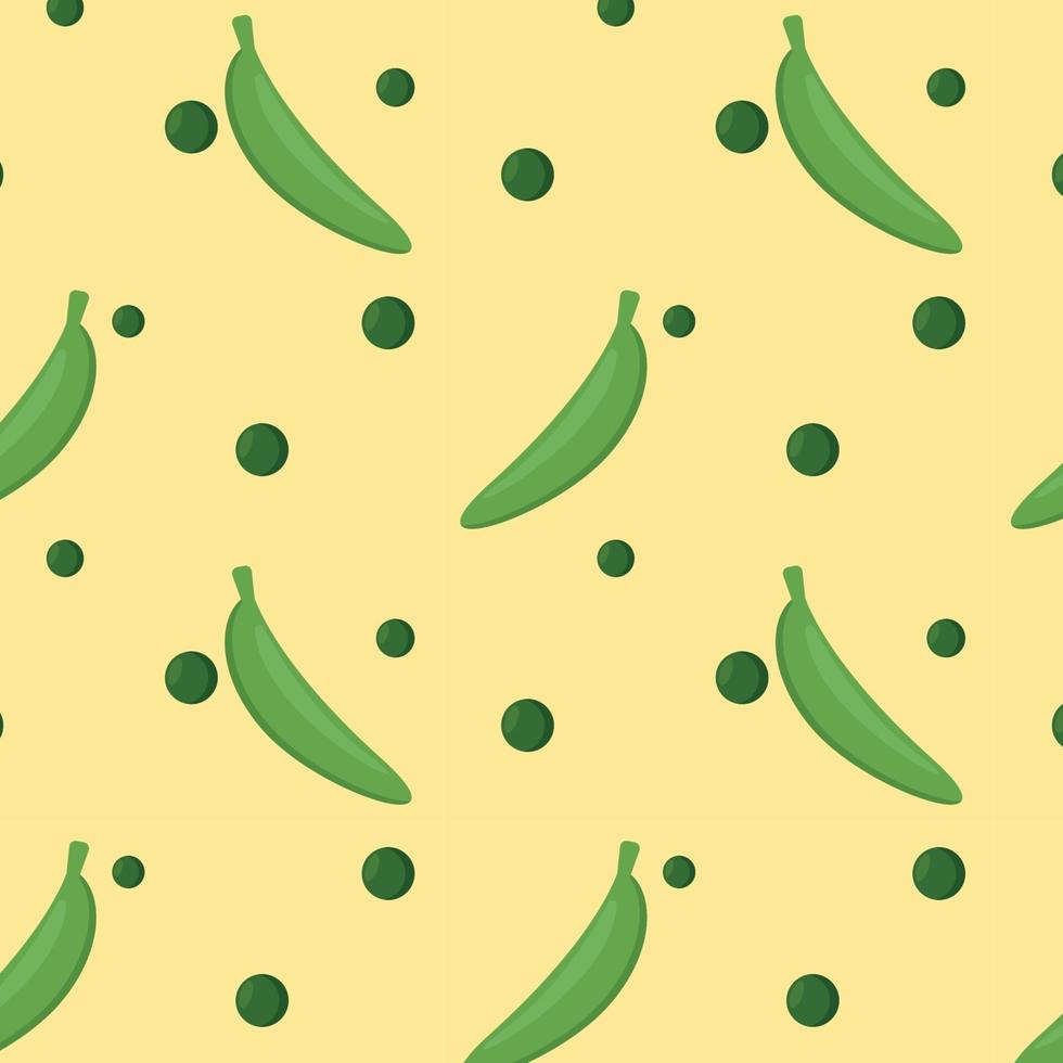 Seamless pattern, pods of green peas - Vector