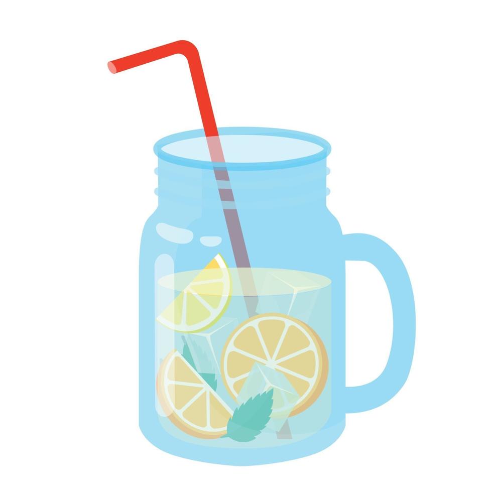 Realistic glass of lemonade fresh on a white background - Vector